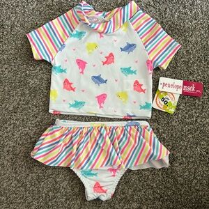 NWT Penelope Mack Shark 2-Piece Swimsuit 18M